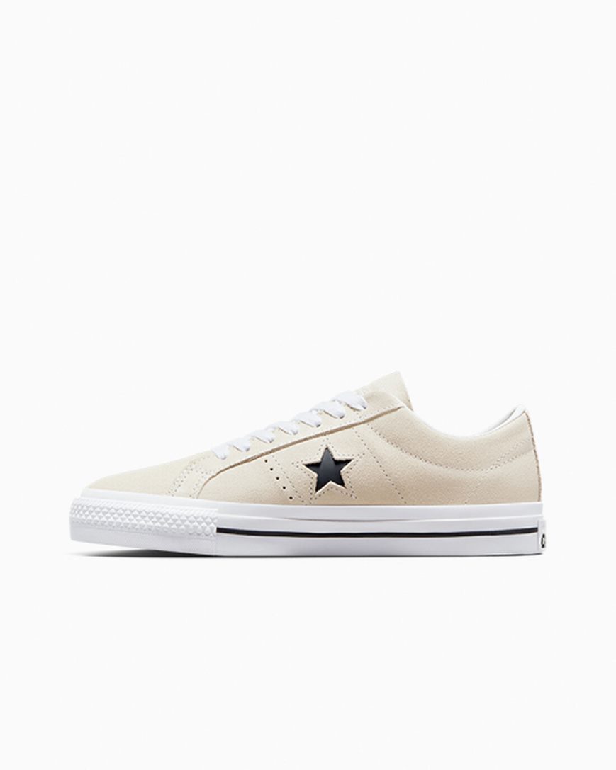 Men's Converse CONS One Star Pro Suede Skate Shoes Beige / White / Black | AU 01C83O